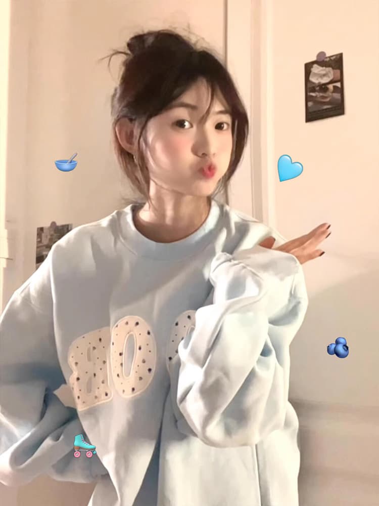 オーバーサイズTシャツ ドット文字デザイン ゆったりスウェット
