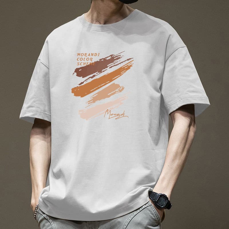 オーバーサイズTシャツ 筆跡アート メンズゆったりクルーネック