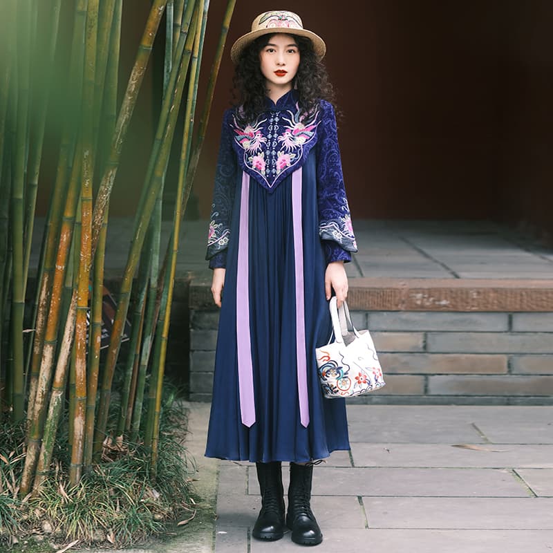 龍刺繍フォークロアオーバーサイズワンピース