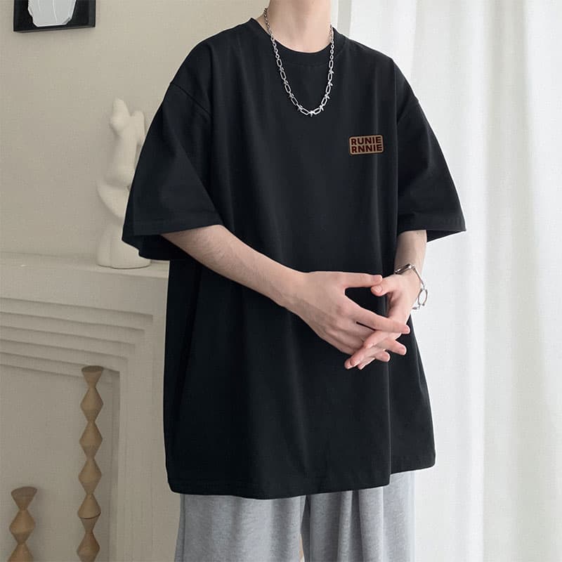 オーバーサイズTシャツ シンプルロゴ入り余裕シルエットＴシャツ