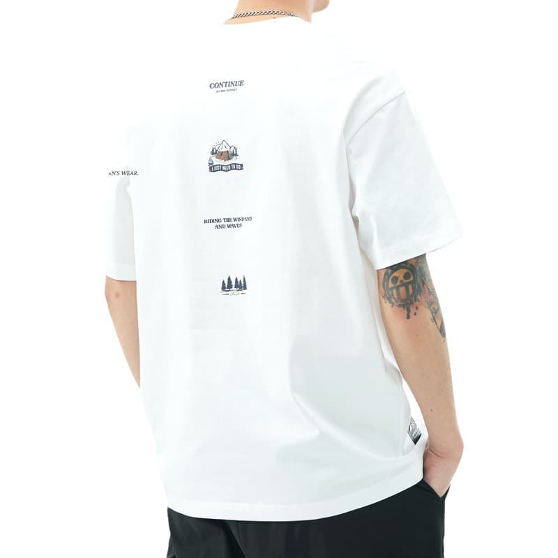 オーバーサイズTシャツ メンズ オーバーサイズ 半袖 プリント柄 ゆったり カジュアル 全2色