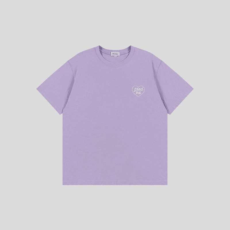 オーバーサイズTシャツ ハートロゴ入り ゆったりシルエット半袖
