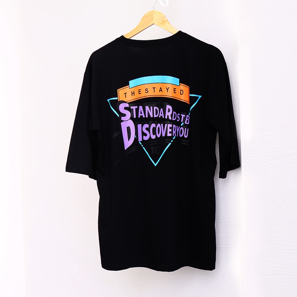 オーバーサイズTシャツ 夏向けロゴプリント半袖Tシャツ ゆったりシルエット