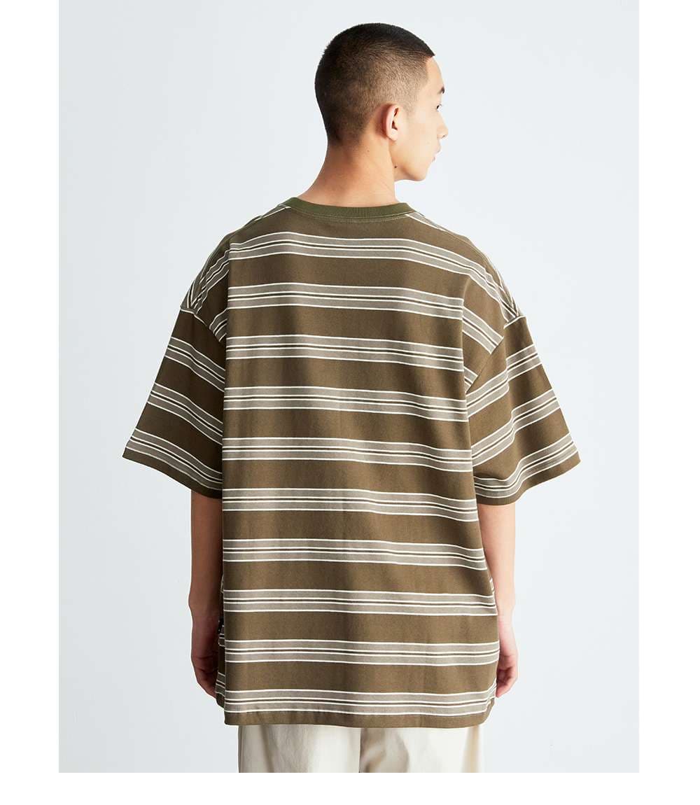 オーバーサイズTシャツ ゆったりオーバーサイズ横縞ボーダー半袖