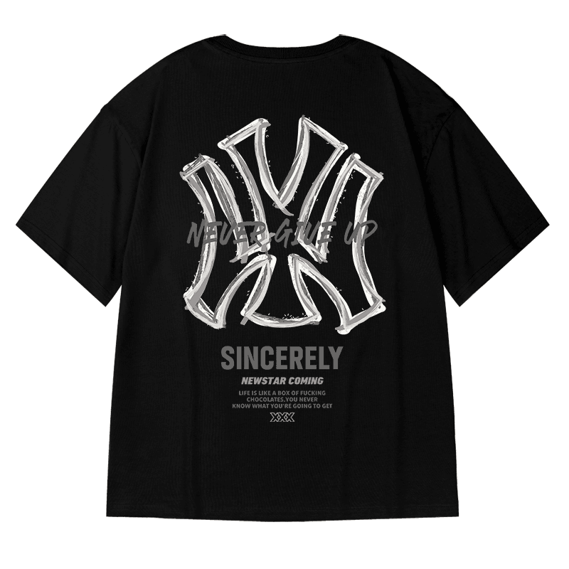オーバーサイズTシャツ ストリート系ゆったりロゴTシャツ