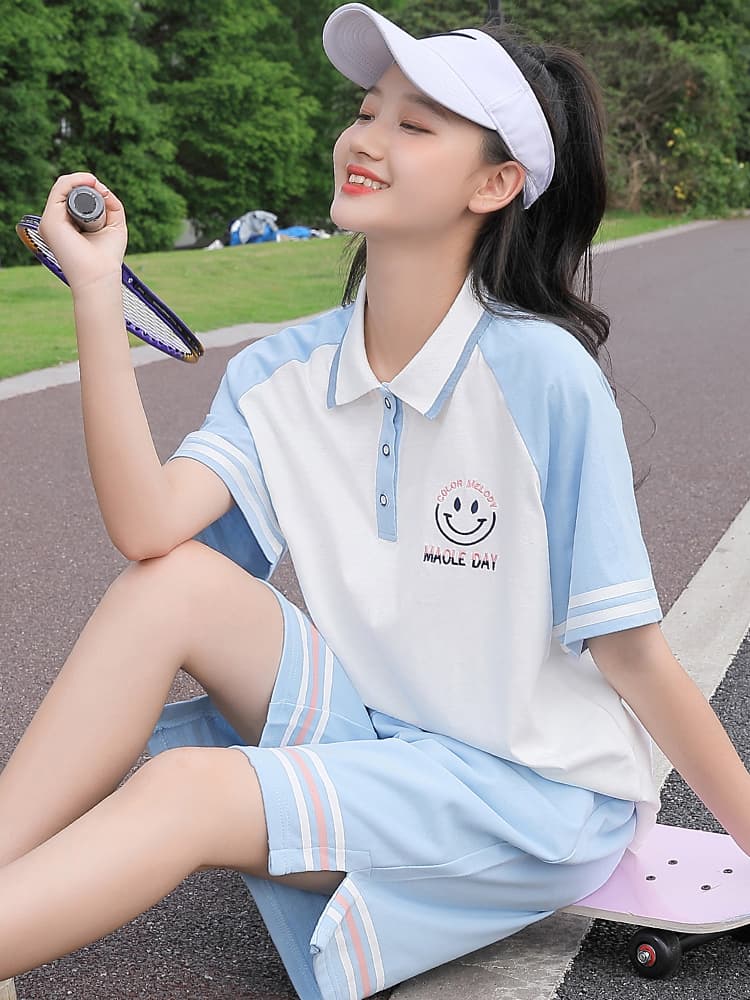 オーバーサイズTシャツ 爽やかスマイルポロセットアップ