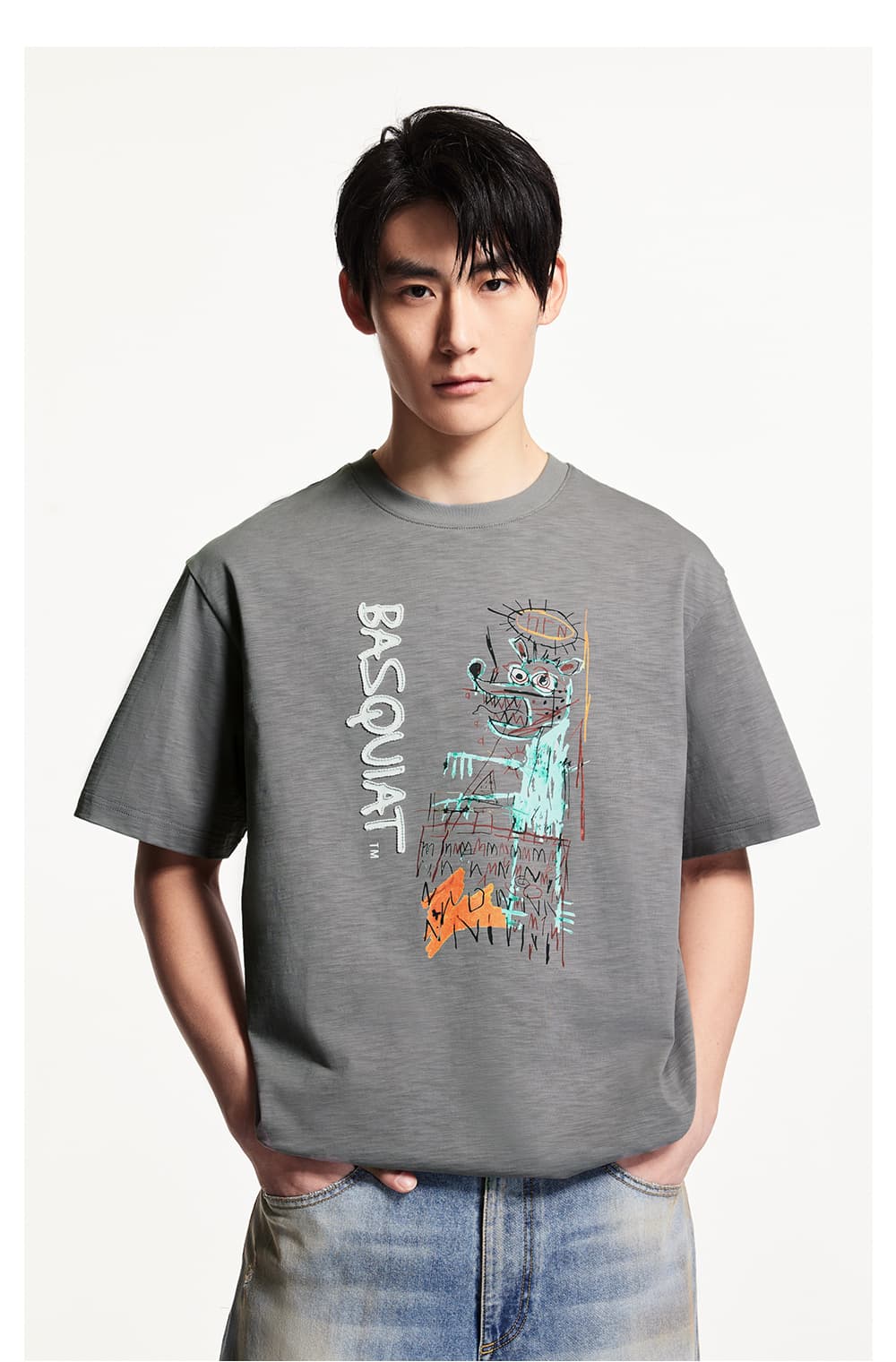オーバーサイズTシャツ アートプリント ゆったりシルエットTシャツ
