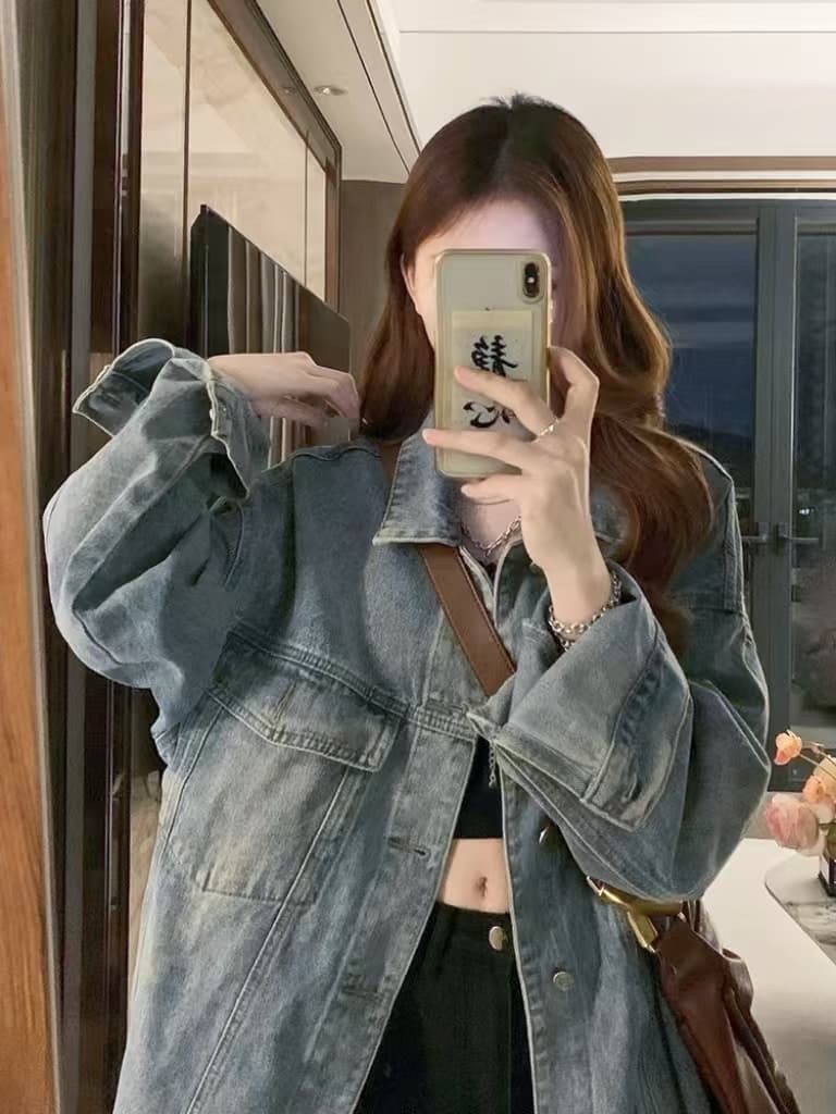 オーバーサイズTシャツ ゆったりシルエット デニムジャケット
