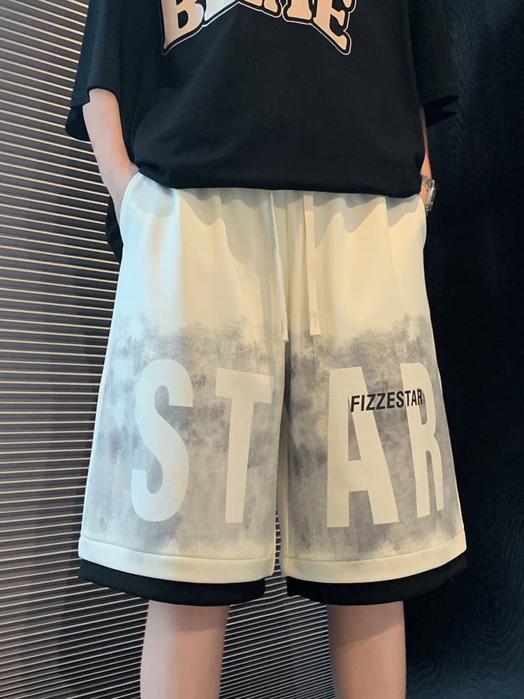 オーバーサイズTシャツ ストリート系ビッグロゴハーフパンツ