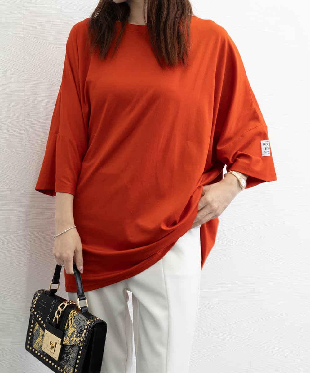 オーバーサイズTシャツ ビッグオーバーサイズ半袖無地体型カバー韓国風