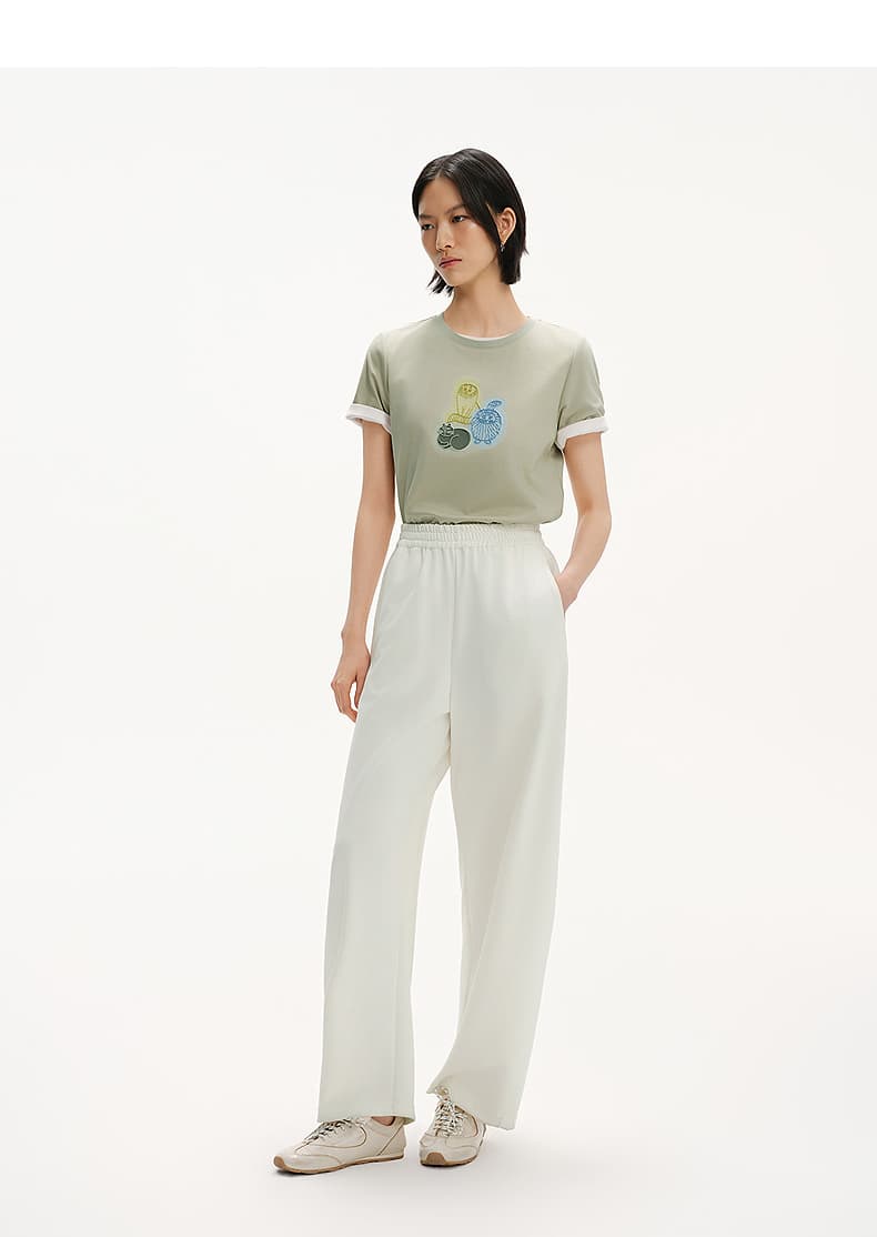 オーバーサイズTシャツ 芸術的イラスト入りゆるシルエット半袖