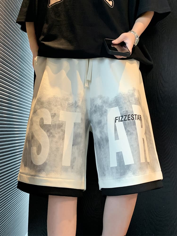 オーバーサイズTシャツ ストリート系ビッグロゴハーフパンツ