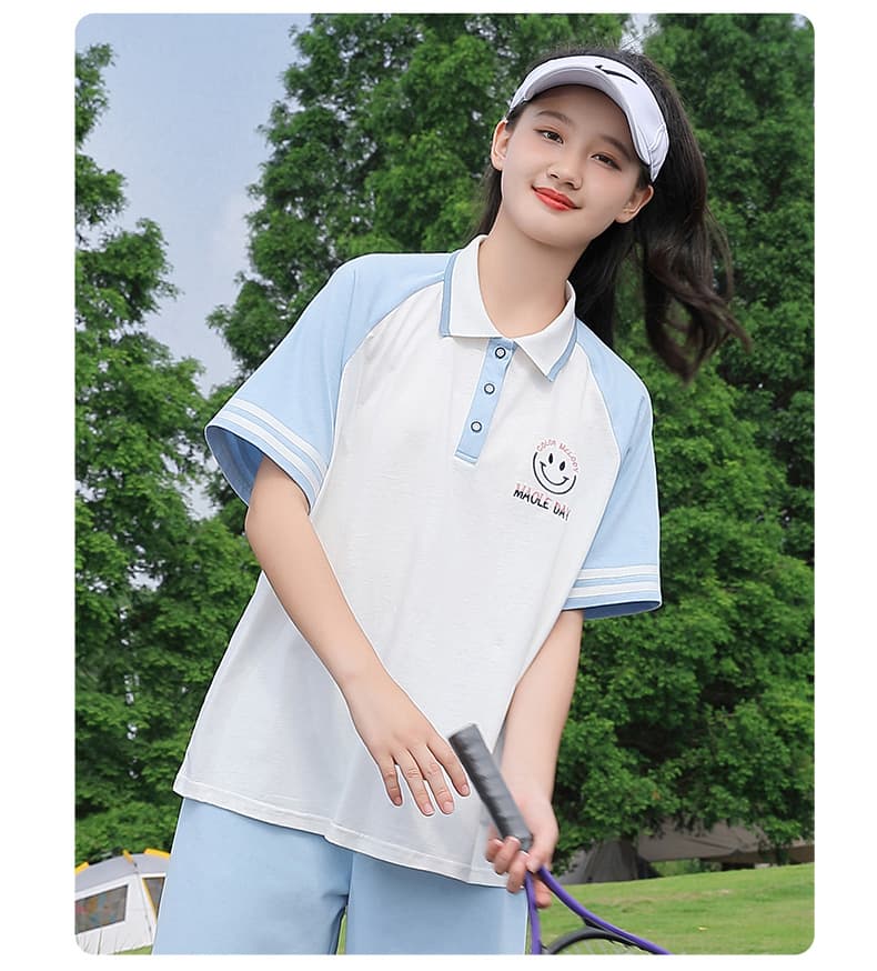 オーバーサイズTシャツ 爽やかスマイルポロセットアップ