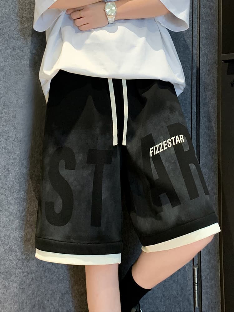 オーバーサイズTシャツ ストリート系ビッグロゴハーフパンツ