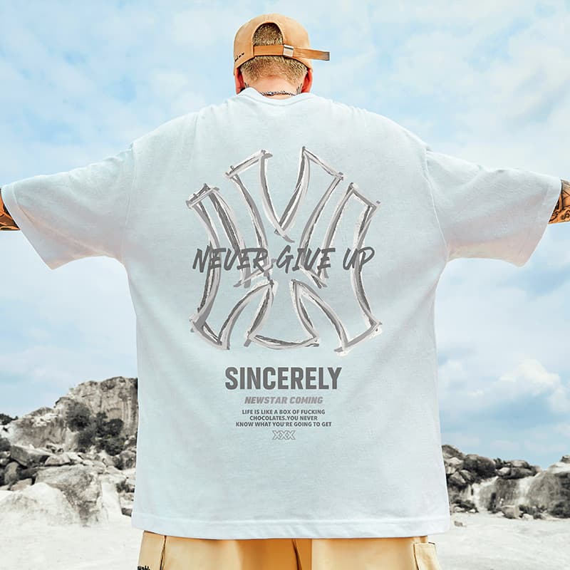 オーバーサイズTシャツ ストリート系ゆったりロゴTシャツ