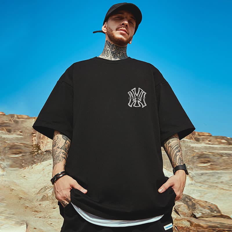 オーバーサイズTシャツ ストリート系ゆったりロゴTシャツ