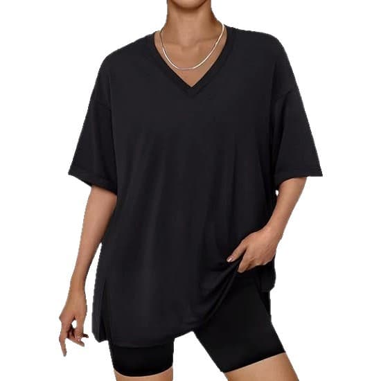 オーバーサイズTシャツ レディースサイドスリット入り抜け感ゆるシルエット