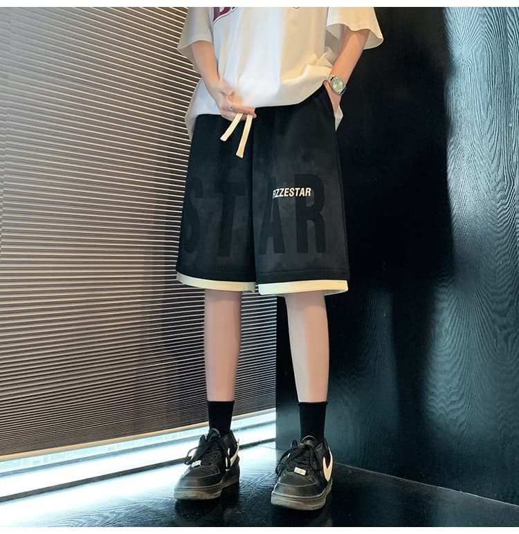 オーバーサイズTシャツ ストリート系ビッグロゴハーフパンツ