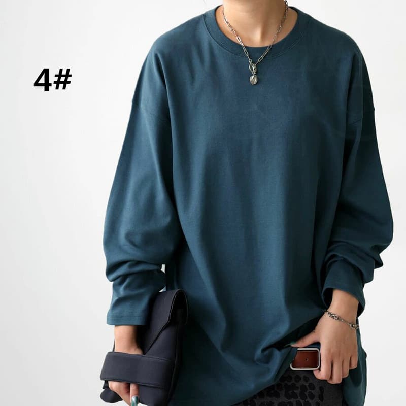 オーバーサイズTシャツ 秋新作 レディース ビッグシルエット 長袖 丸首 オーバーサイズ シャツ