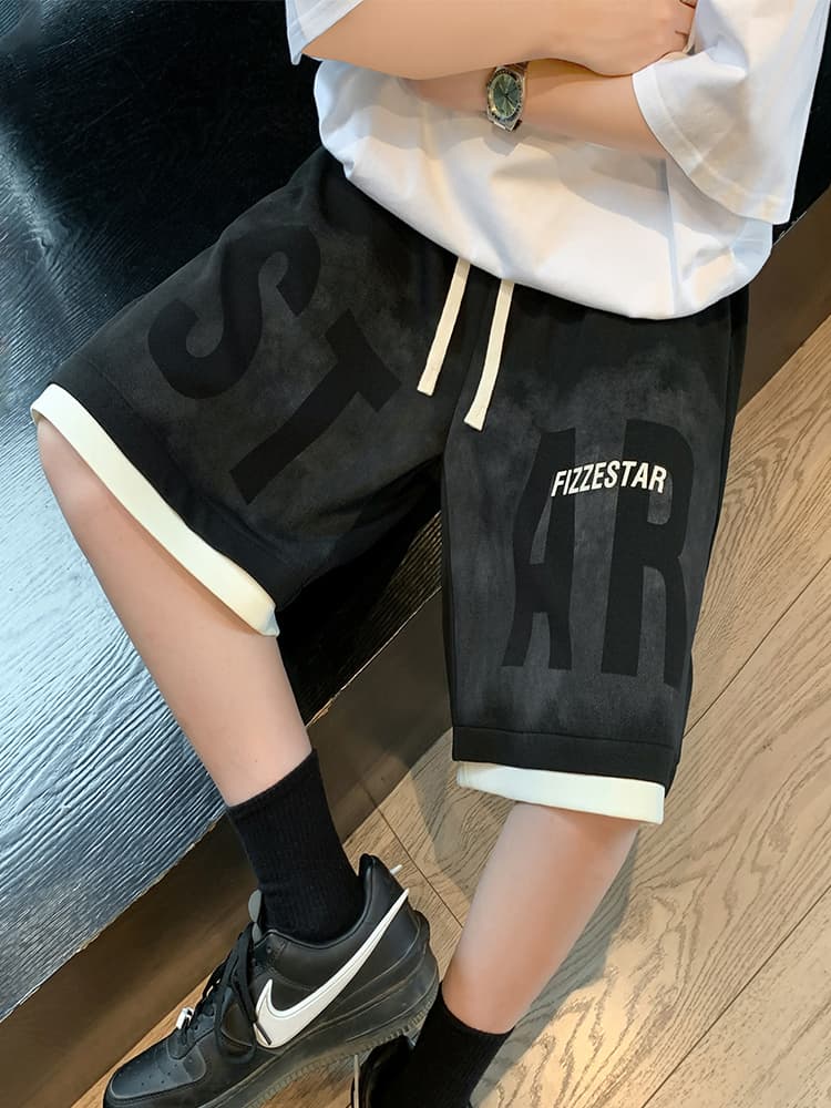 オーバーサイズTシャツ ストリート系ビッグロゴハーフパンツ