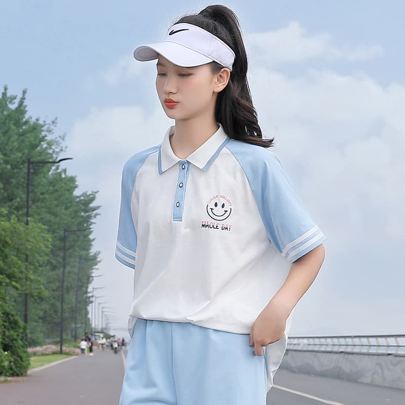 オーバーサイズTシャツ 爽やかスマイルポロセットアップ