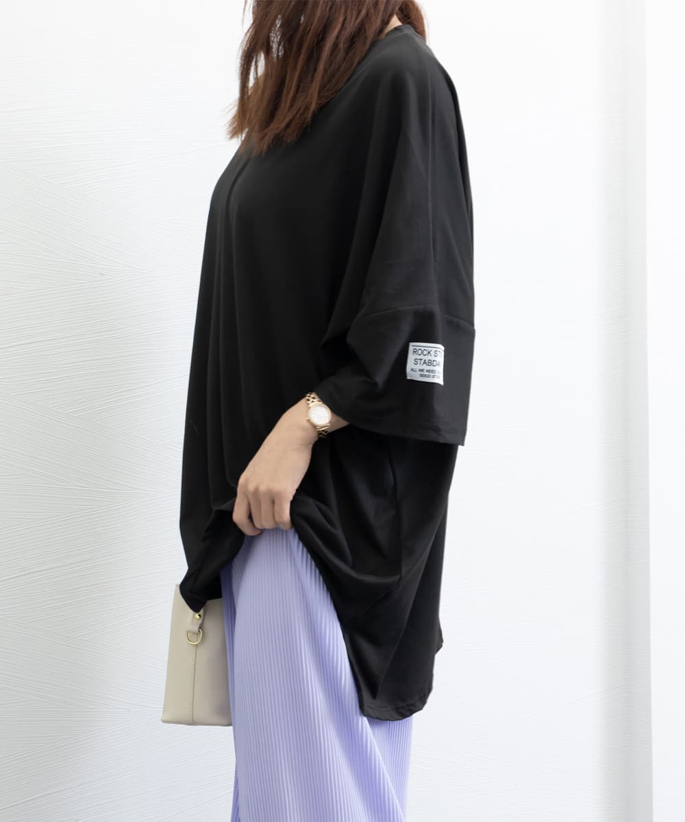 オーバーサイズTシャツ ビッグオーバーサイズ半袖無地体型カバー韓国風