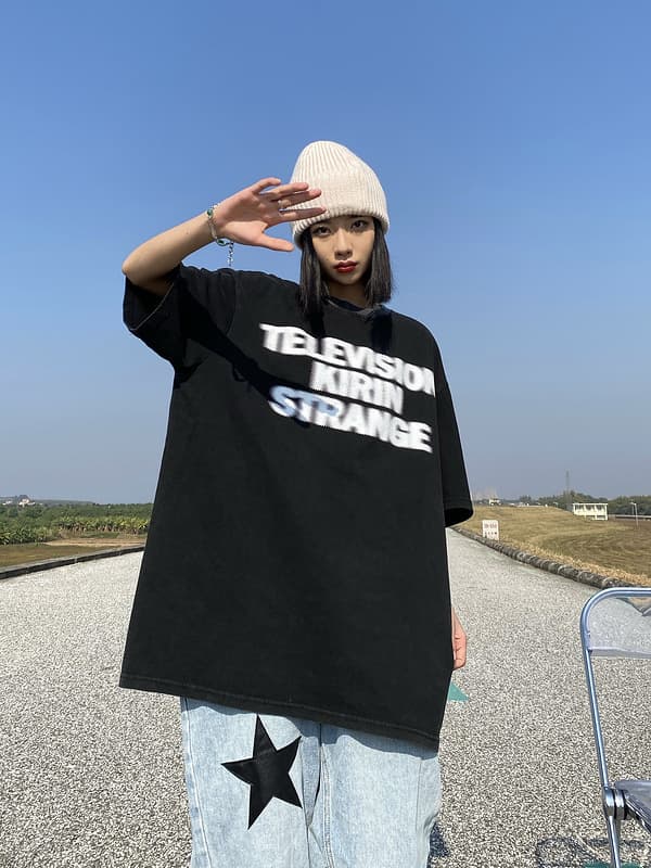 オーバーサイズTシャツ メンズ オーバーサイズ 半袖 プリント グリーン 春夏