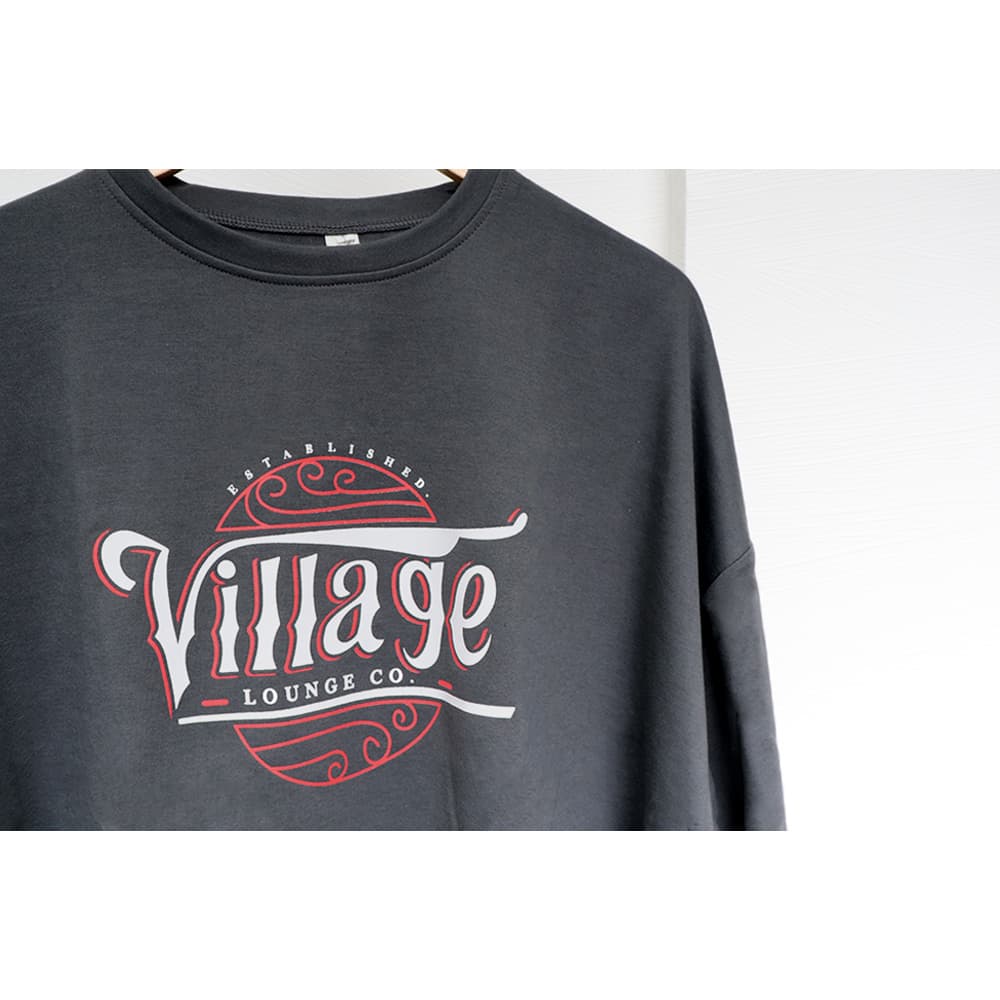 オーバーサイズTシャツ ヴィンテージロゴオーバーサイズ長袖Tシャツ韓国風