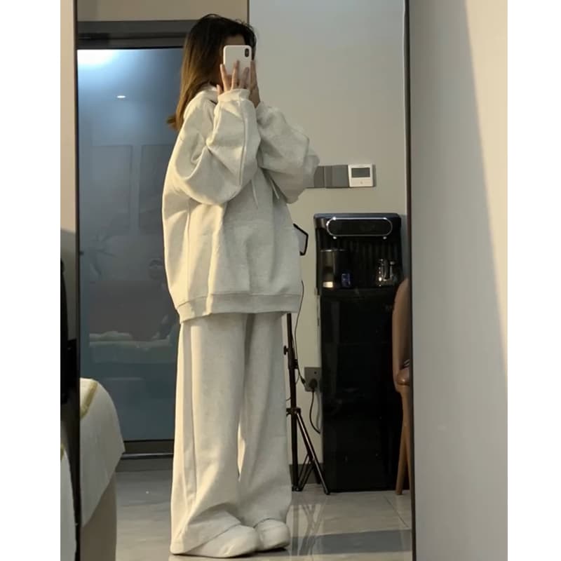 オーバーサイズ ゆったりルーズスウェットセットアップ