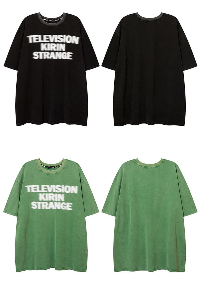 オーバーサイズTシャツ メンズ オーバーサイズ 半袖 プリント グリーン 春夏