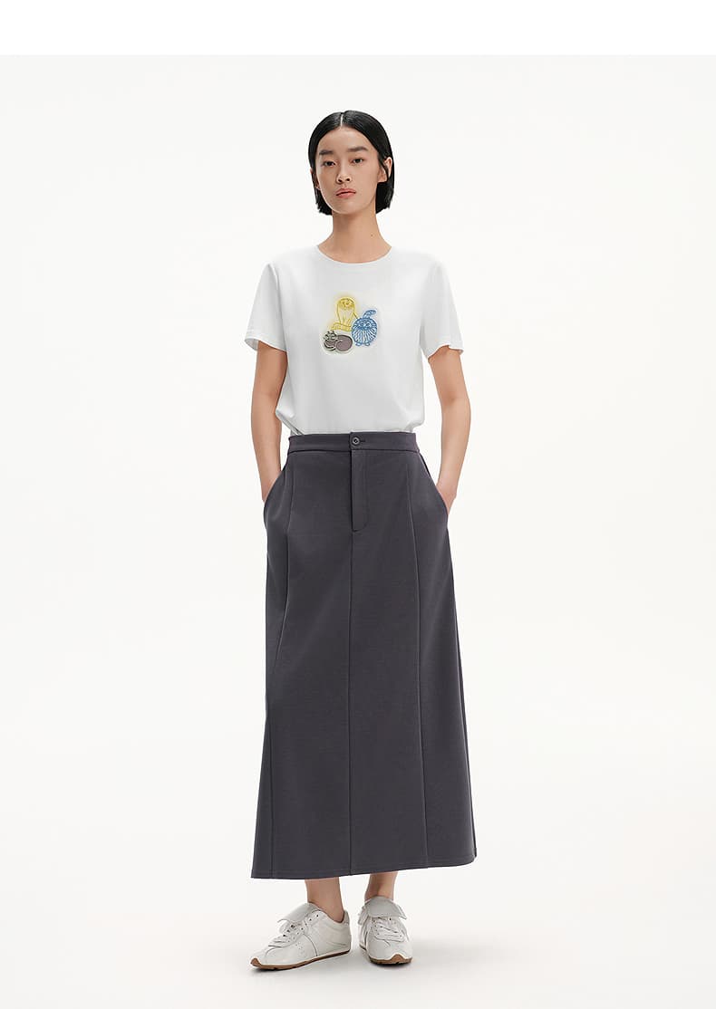 オーバーサイズTシャツ 芸術的イラスト入りゆるシルエット半袖